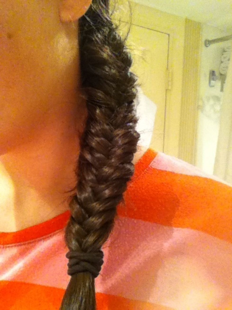 This is what your fishtail should end up looking like.
