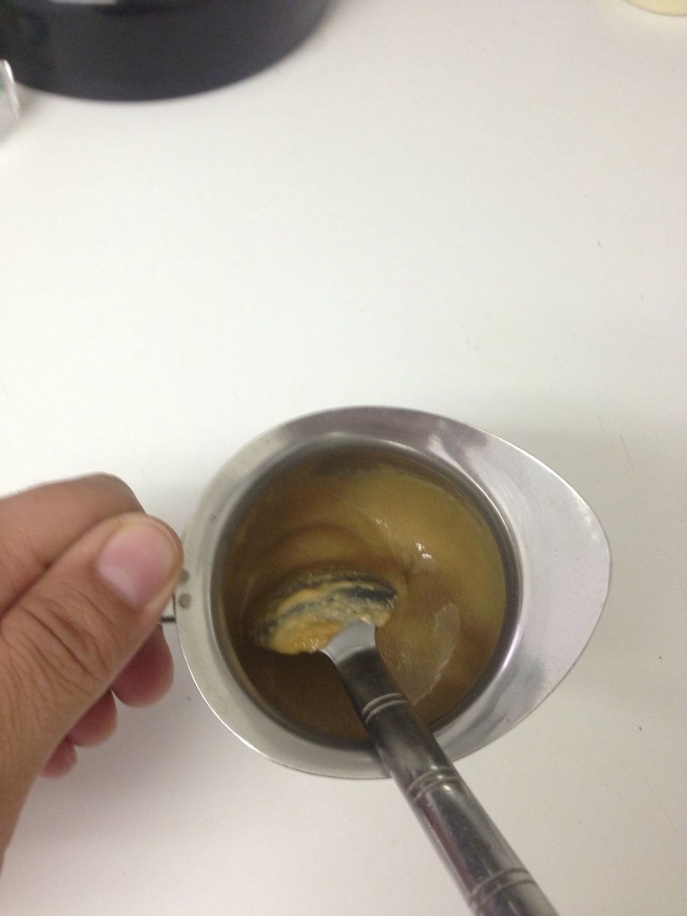 This is what your paste should look like. While you were making the paste the coffee should have finished brewing.