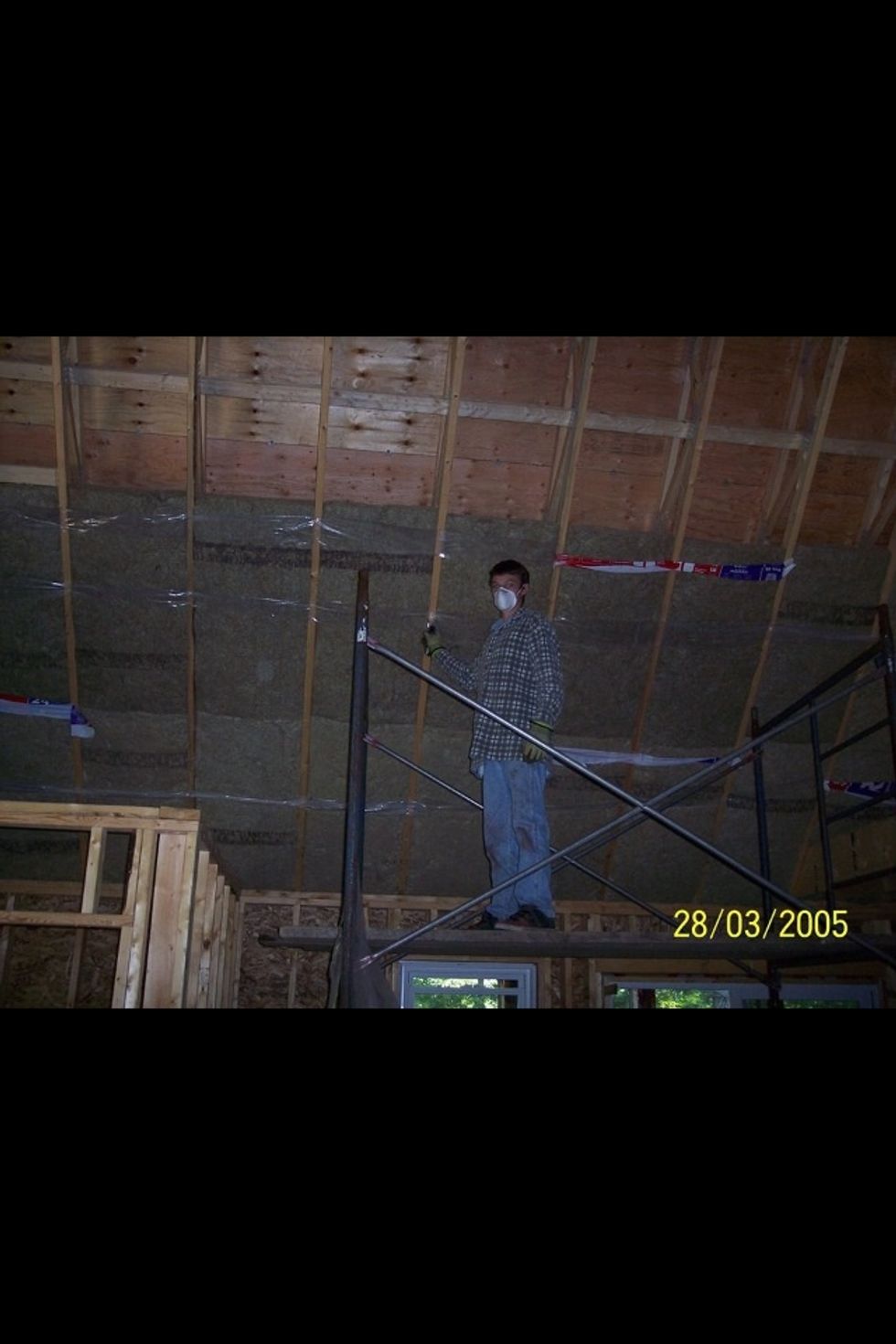 This is when we were around half way done insulating the main ceiling.