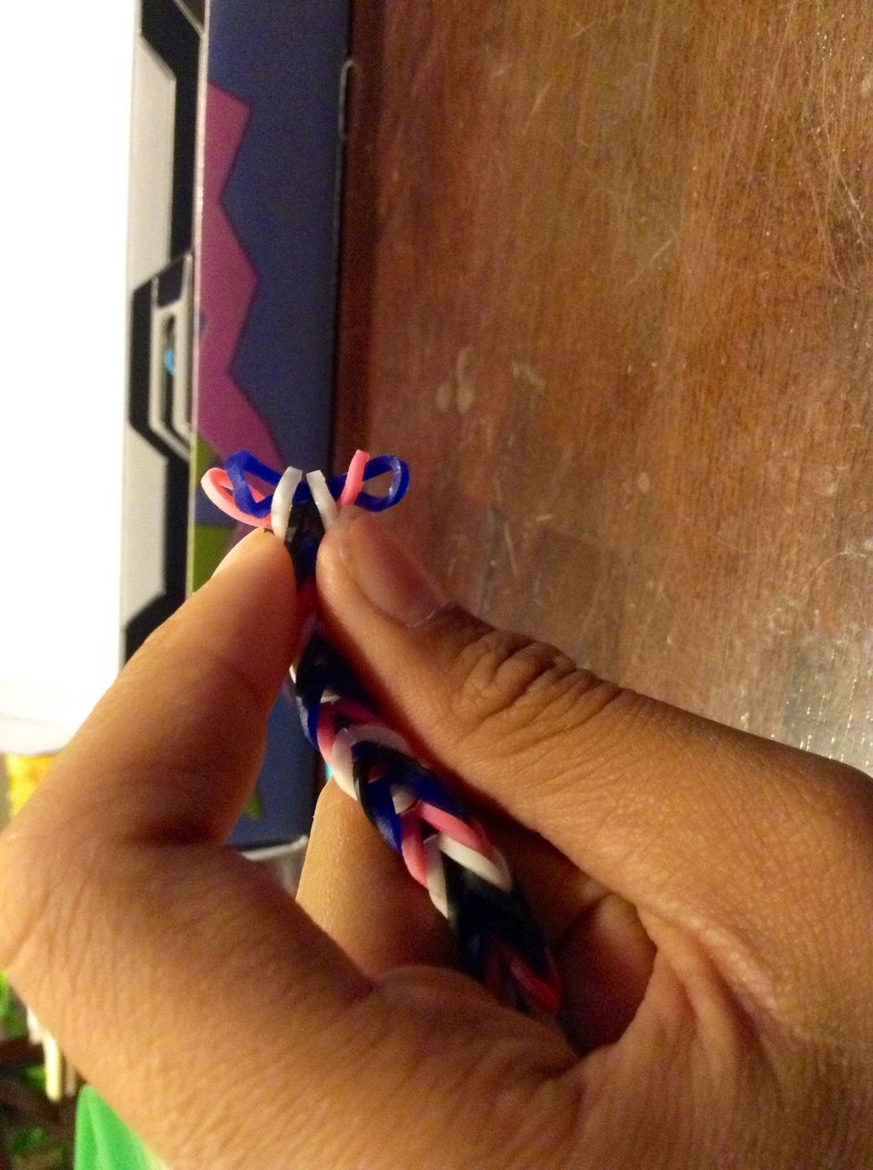 This is when you pulled it off. Then take out those 2 loose rubber bands