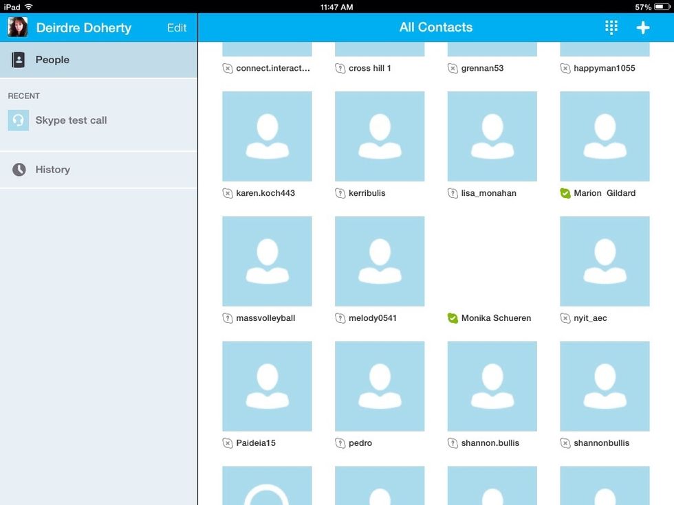 This is your dashboard where you can call and see which contacts are offline and online.