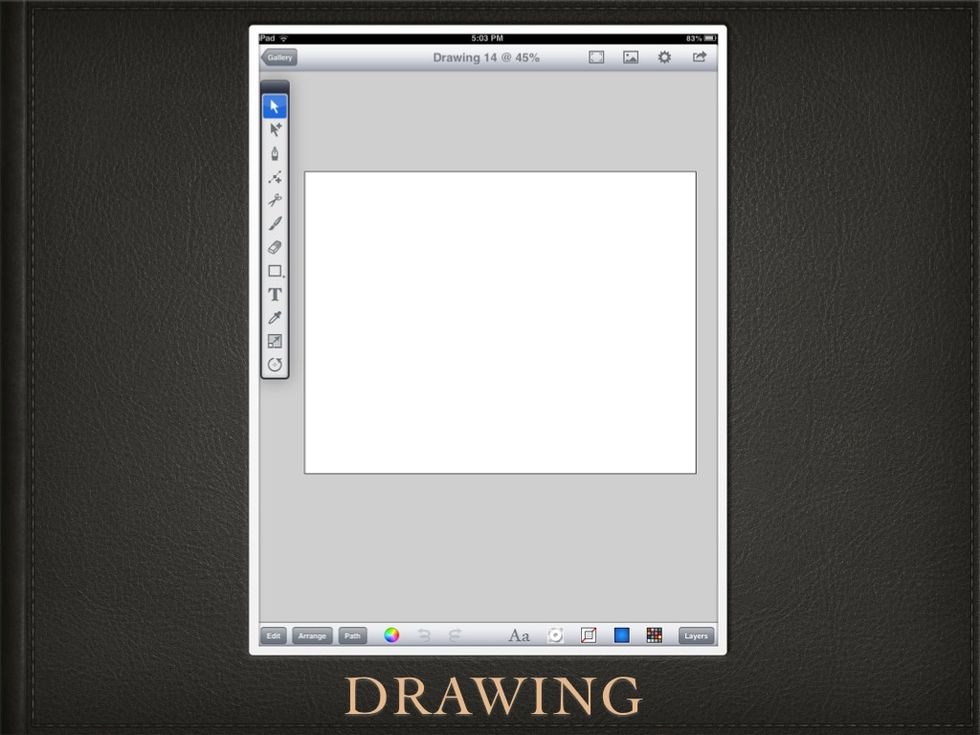 This is your DRAWING. The panel on the left are your tools.