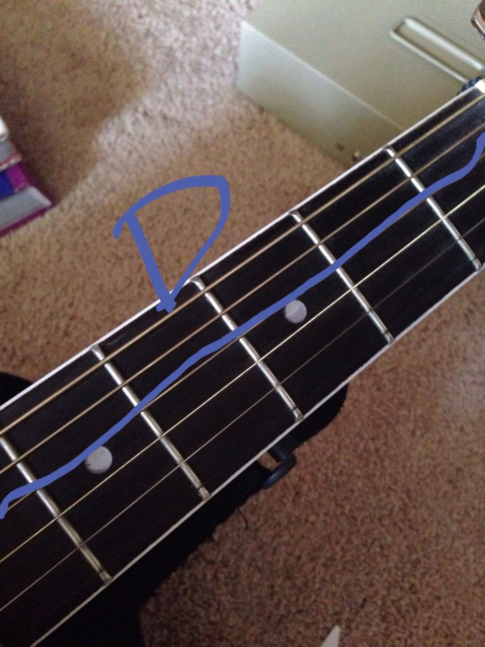 This next string is the 4th string. It's labeled as D.