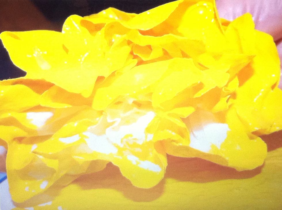 This one is with yellow and white paint.