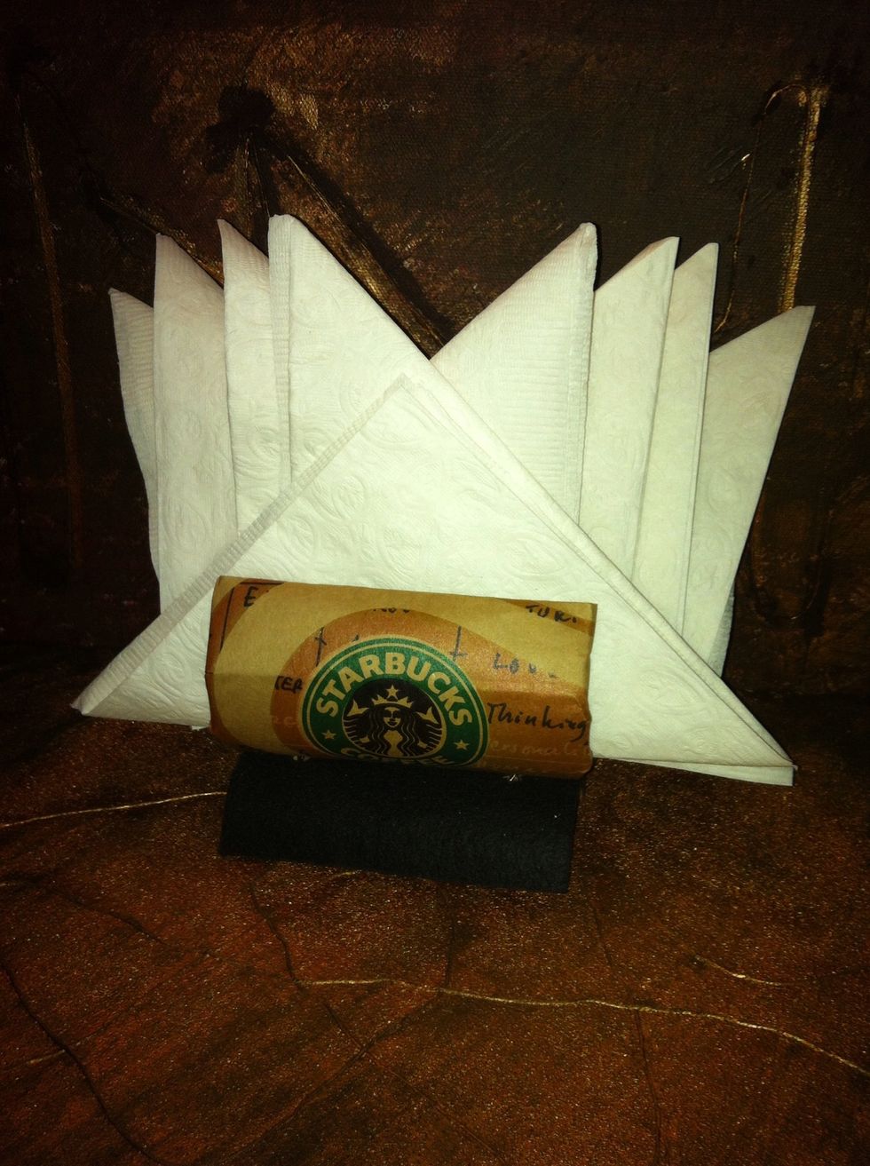 This one was made from a Starbucks shopping bag. Add a Starbucks gift card and give it to your favorite teacher.