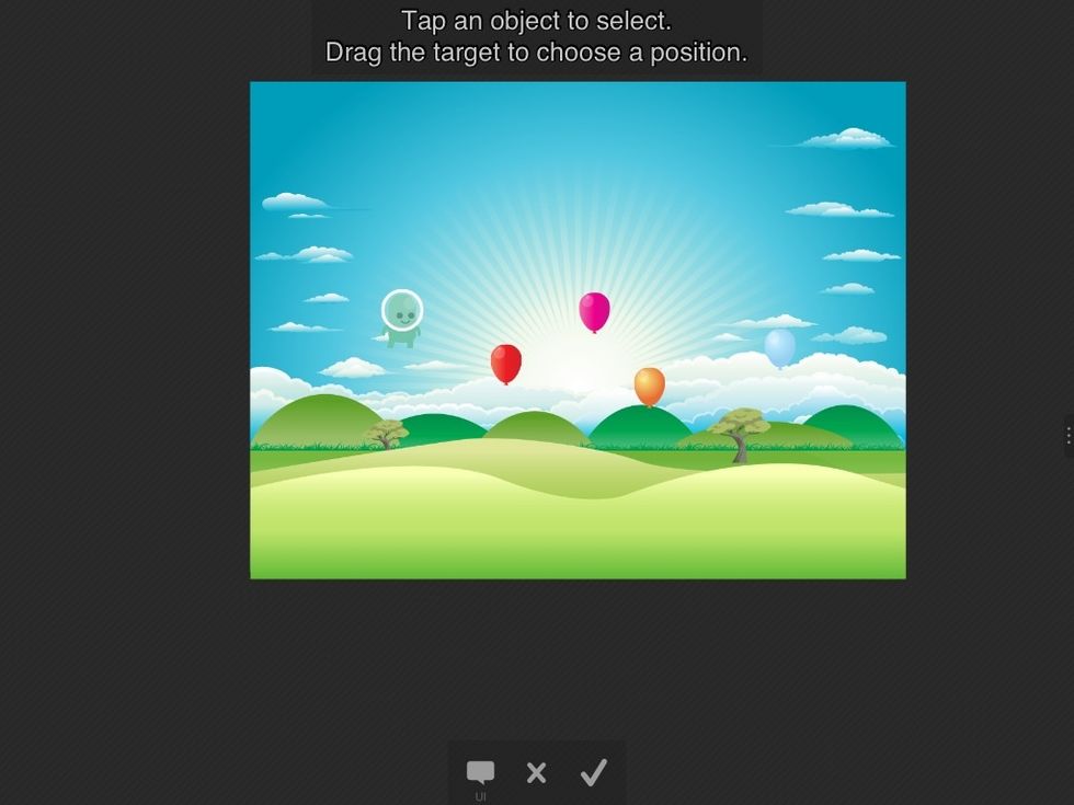 This pops up. Choose the character (we want the balloon to detect when the character collides with it).