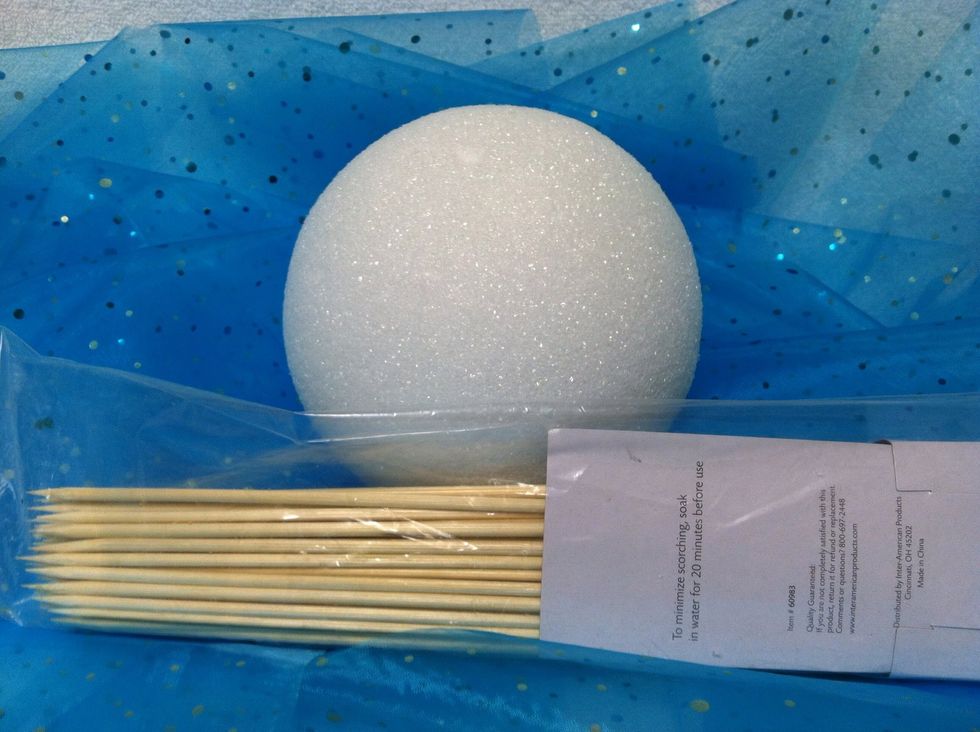 This project cost $1 for the styrofoam ball and $1 for the skewers! I already had the paint so I think this is the cheapest Christmas tree topper I've ever had!