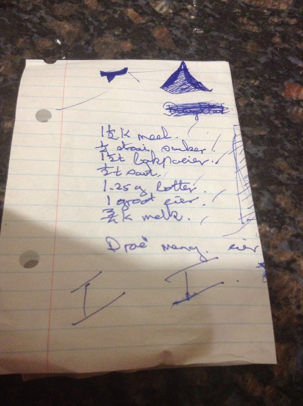 This recipe is from my grandmother. It's written in Afrikaans.