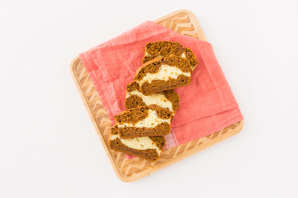 This recipe was inspired by: http://www.averiecooks.com/2014/08/cream-cheese-filled-pumpkin-bread.html
