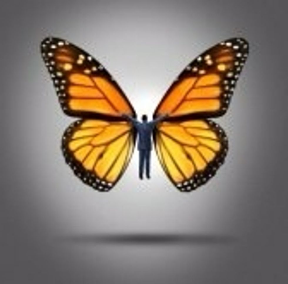 This represents what you can do to achieve success. You can do just about anything to reach success, as in this picture, this man has wings of success