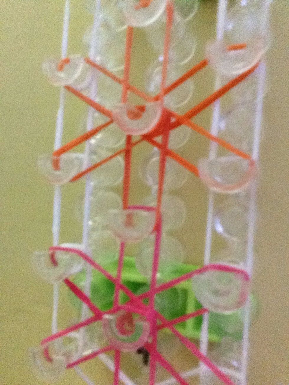 This should be what it should look like right now. Keep going up to the top making the stars.