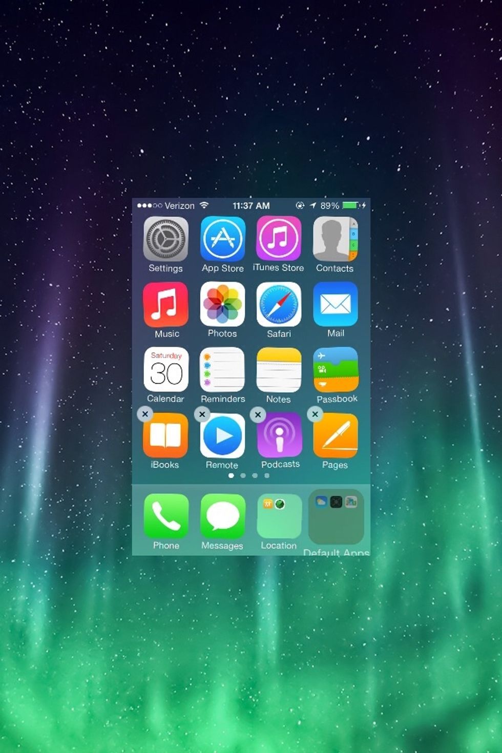 ...This should happen. Notice the folder being hidden is grayed out (it's also floating). Tap anywhere on the apps to continue.
