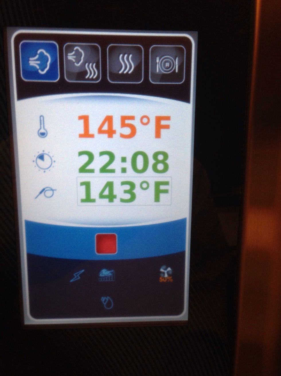 This shows I've been cooking at 145F (63C) for over 22 hours. The turkey is now 143F (62C).