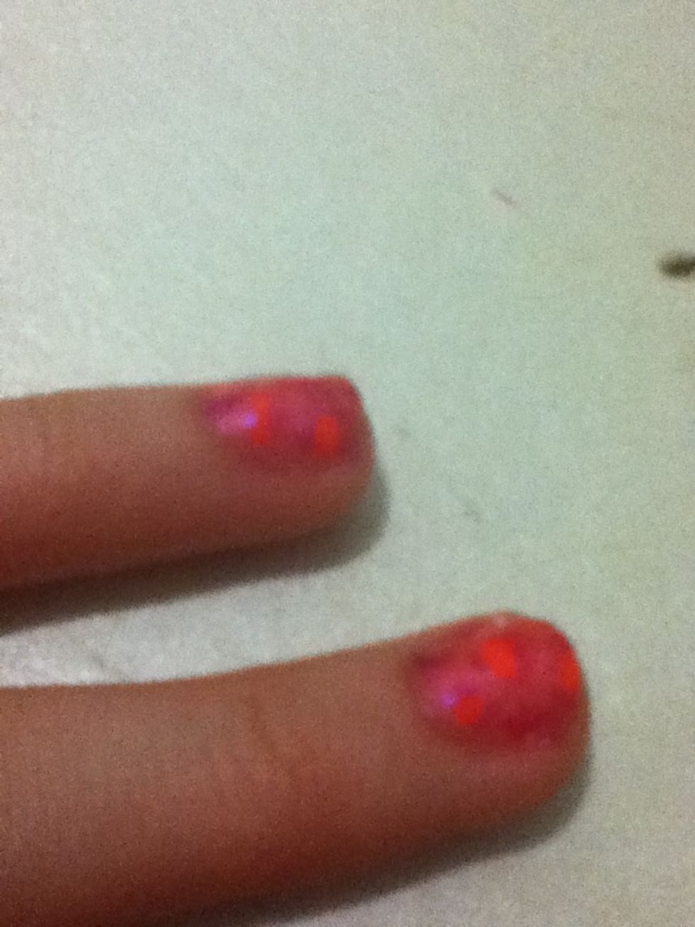 This shows the hot pink better. The camera didn't pick up the pink very well.