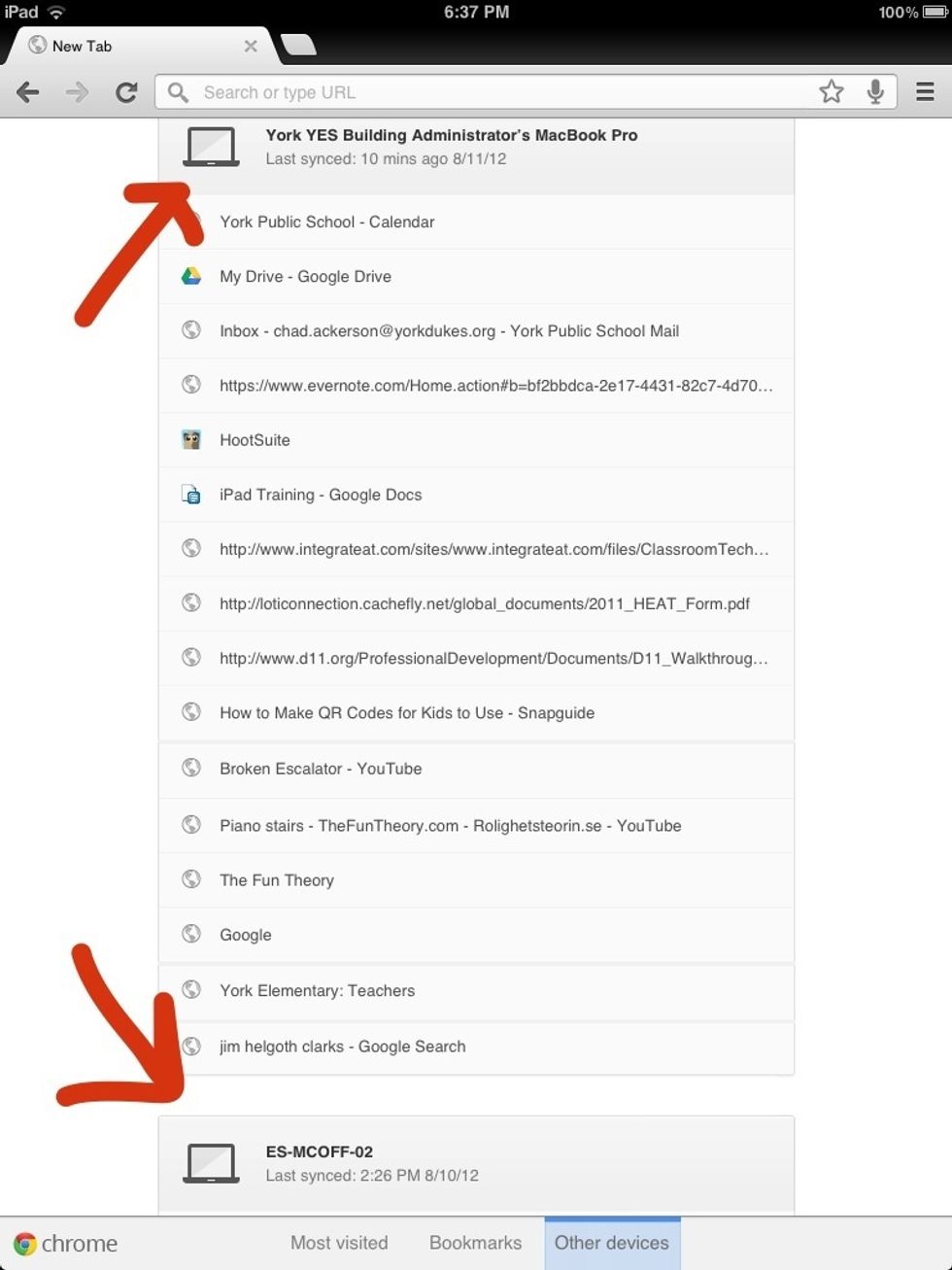 This shows what tabs are open on other devices where you logged in with your account.