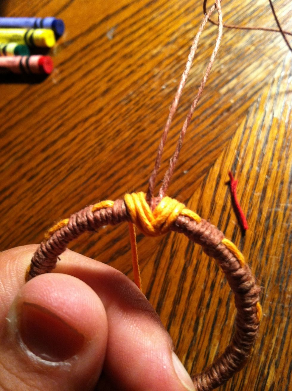 This side. I'm going to use this side. When you decide. Loosen you last wrap a little and slide your string through on the bottom.