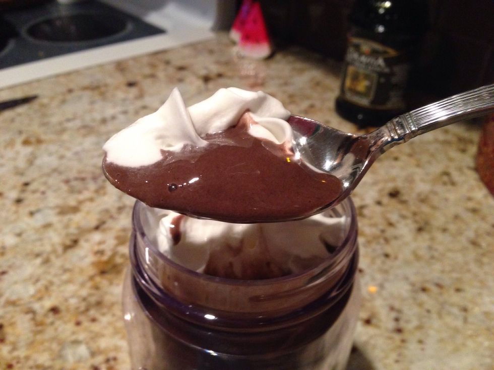 This smoothie is extremely smooth, thick, cold and so chocolatey!