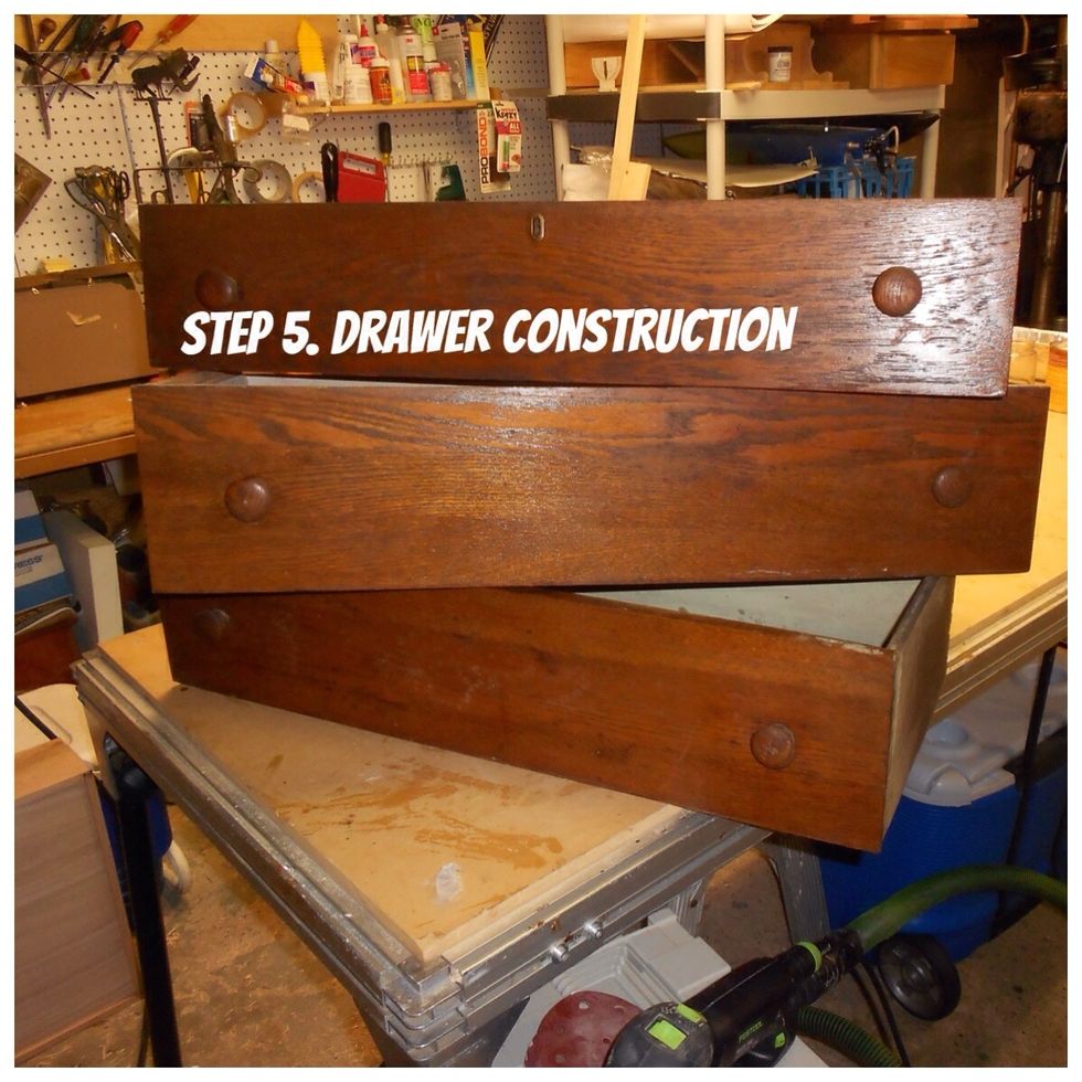 This step in the process involves some redesign of the cabinet . The drawers must accommodate the plumbing associated with a bathroom vanity. However, we still want them to function as drawers.