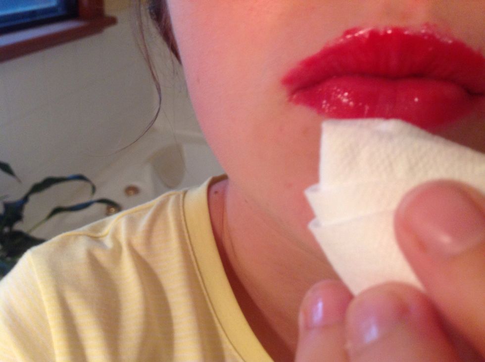 This step is optional blot the gloss with some tissues that way it doesn't clog.