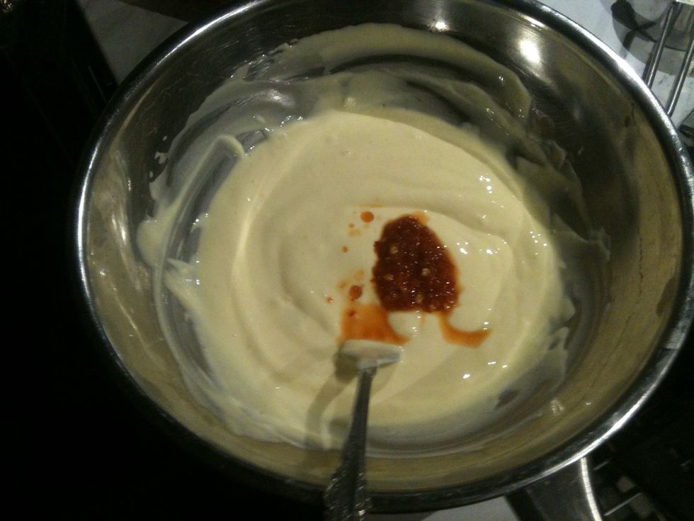 This step is optional. I add some hot sauce. It's not in the original recipe, but thought it might be good! What kind of hot did I use, check next step.