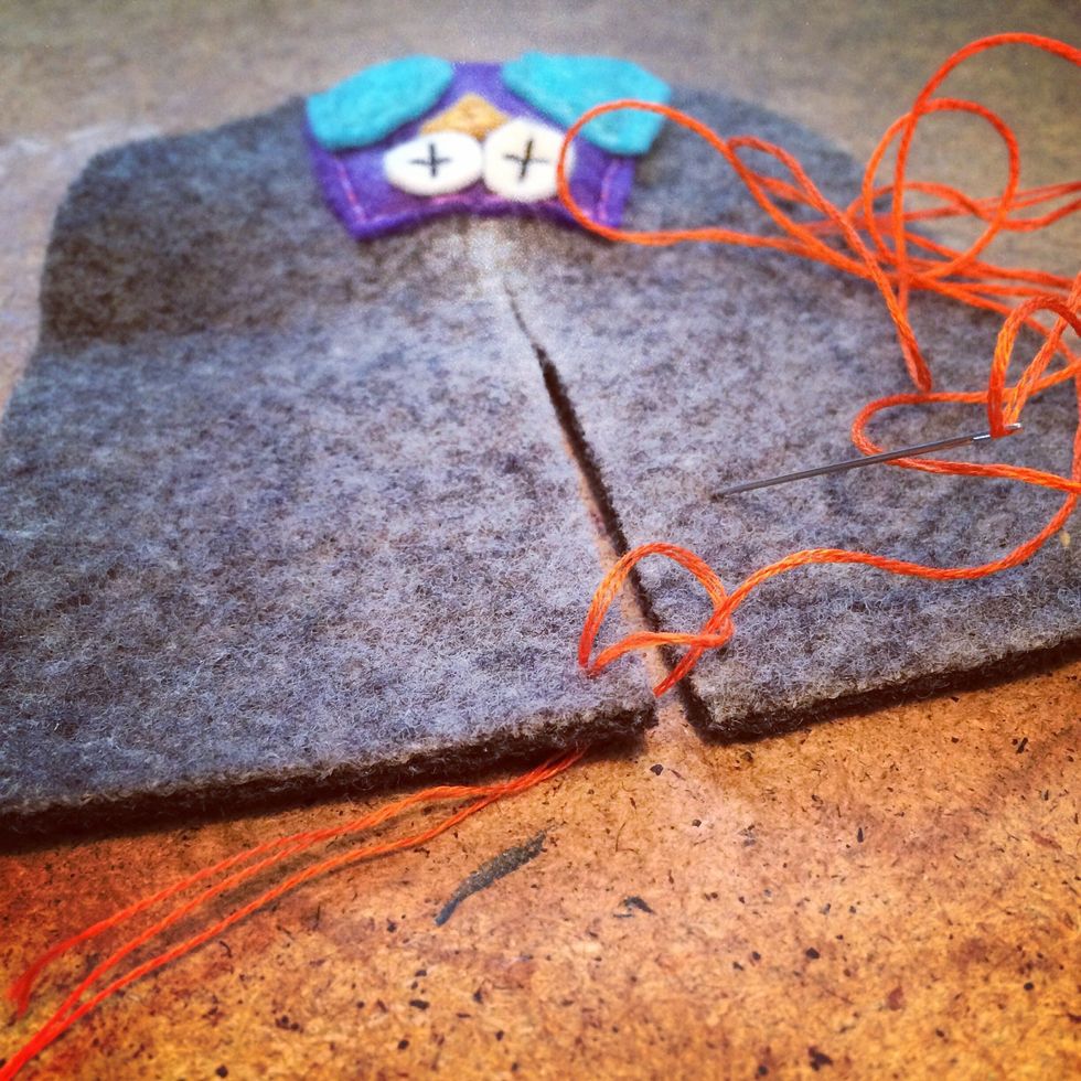 This step is optional. I usually add a buttonhole stitch along the opening with a bright thread.