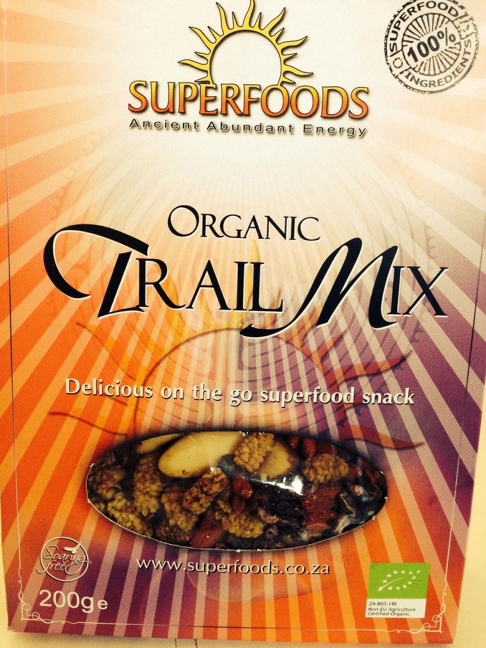 This superfood snack is easy to eat anywhere and provides a rich source of protein, antioxidants, low GI energy and vitamins. I love it! This one is a South African brand but you can make your own!