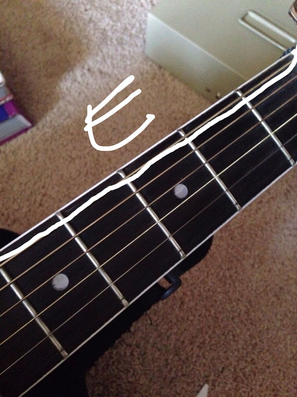 This thick string is the last string (6th string). It's labeled as low E.