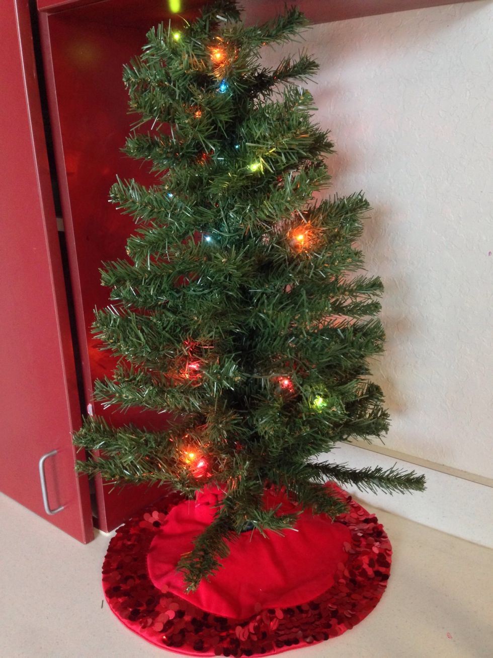 This time of year, a Christmas tree works perfectly!