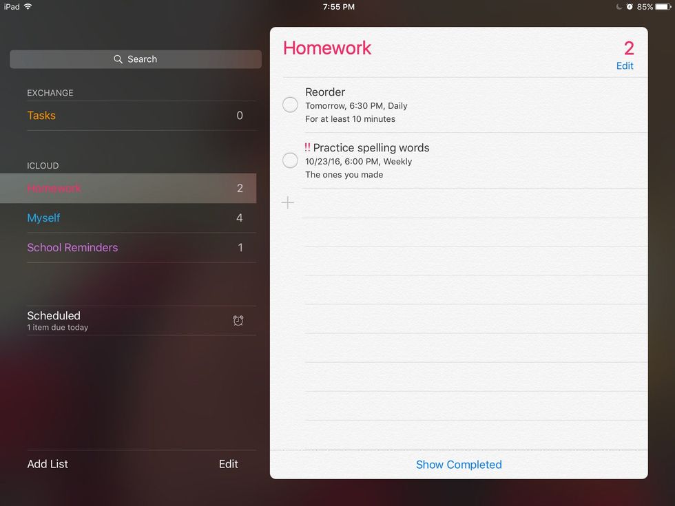 This to do list is called HOMEWORK