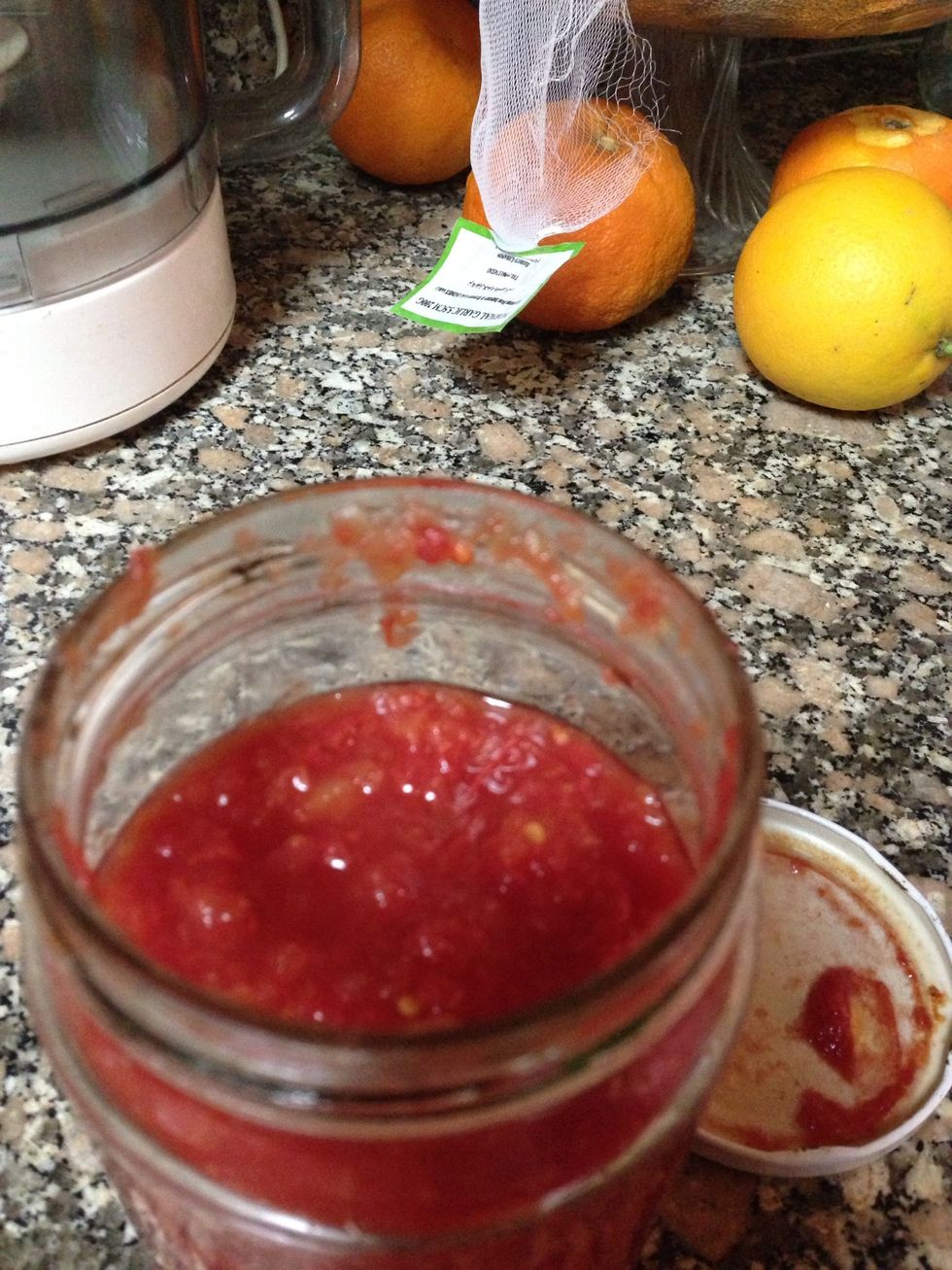 This tomato juice with pulp that i used it adds flavor