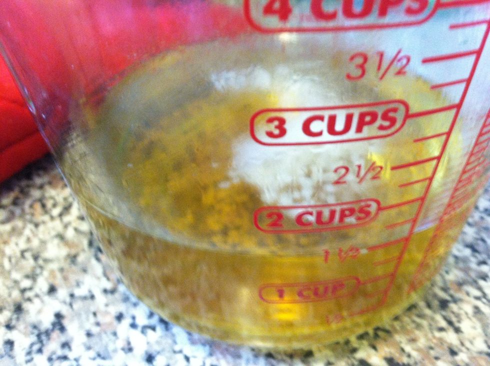 This was after 3 mins total of weak microwaving. Stir and the wax on top will melt!
