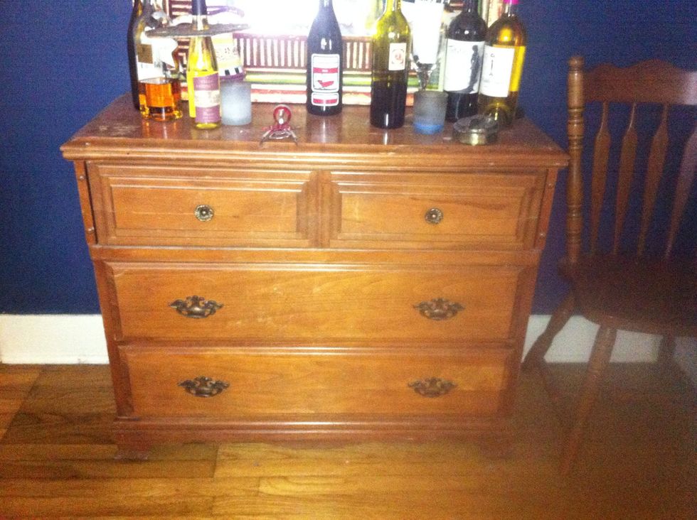 This was an old dresser of my fianc\u00e9's. It was awful. Something had to be done.