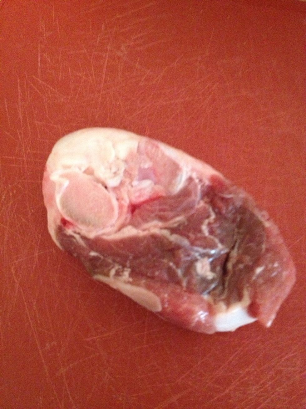 This was bone in and originally I was going to broil it with garlic and herbs, but I found this sauce and went with this preparation instead.