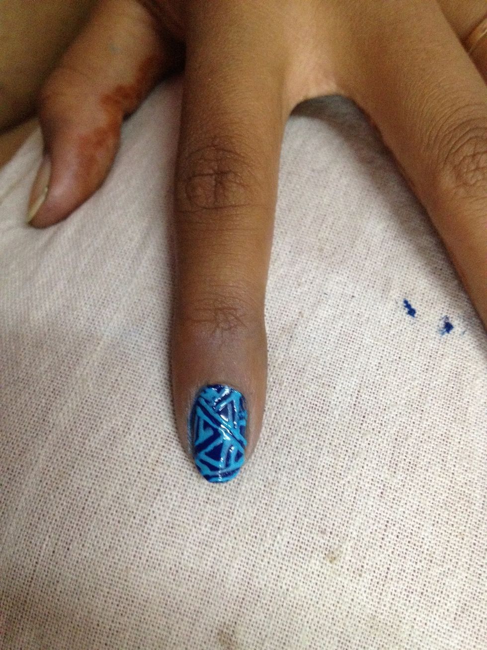 This was just a simple design..using 2 lines in different styles randomly.it looks better with a lighter background..blue was too dark for this design..