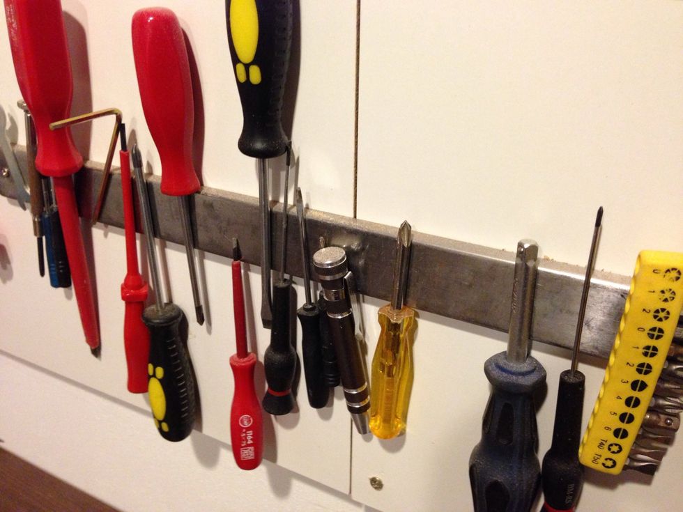 This was my old magnetic knife clip. Obviously it works for screwdrivers as well.