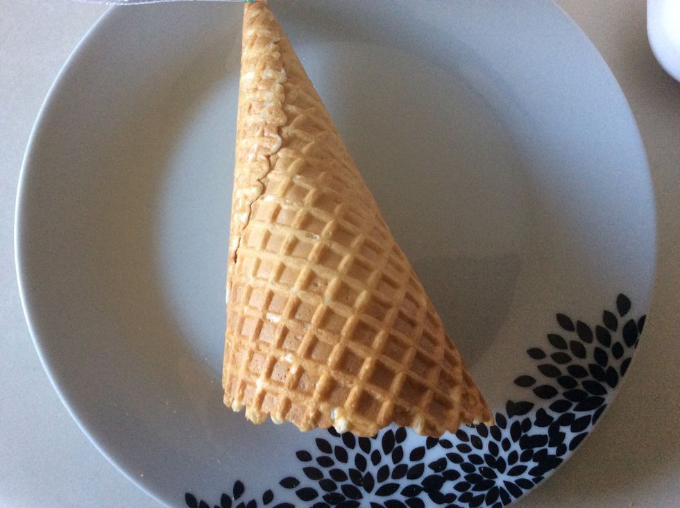 This was not a home made waffle cone because we didn't know where to get a waffle maker from
