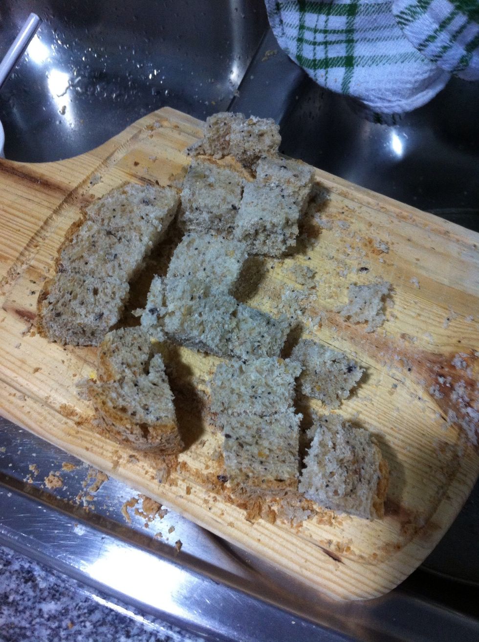 This was one slice roughly chopped