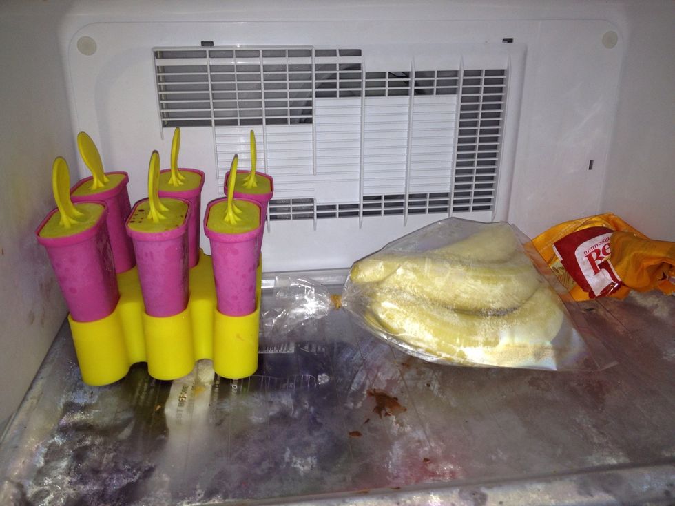 This way the ripe bananas won't go rotten. But make sure you leave it to room temp before using it in the recipe.