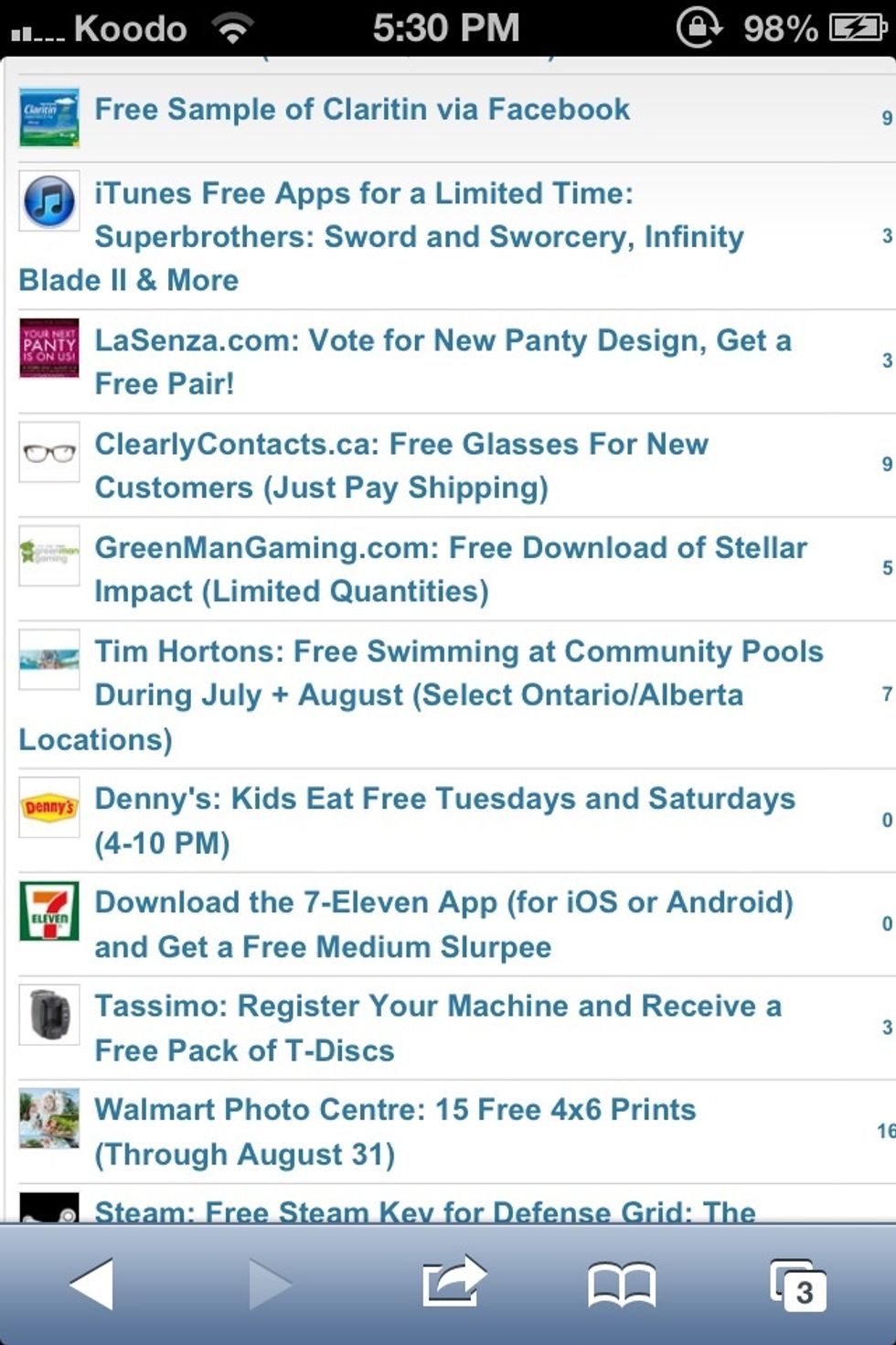 This website has tons of freebies! Go to: http://www.redflagdeals.com/go/freebies/
