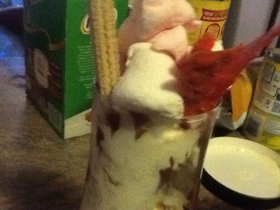 This what I tried so I used at the end was chargrilled steak chips for a little pop