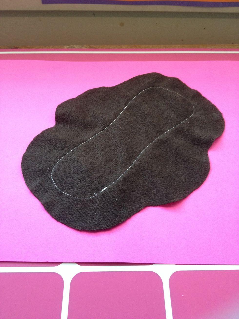 This will be the exposed underside of the pad, the part that rests against any underwear. I've found that my pads are reversible with the KAM snaps, though, so if I am having a suede cloth day...