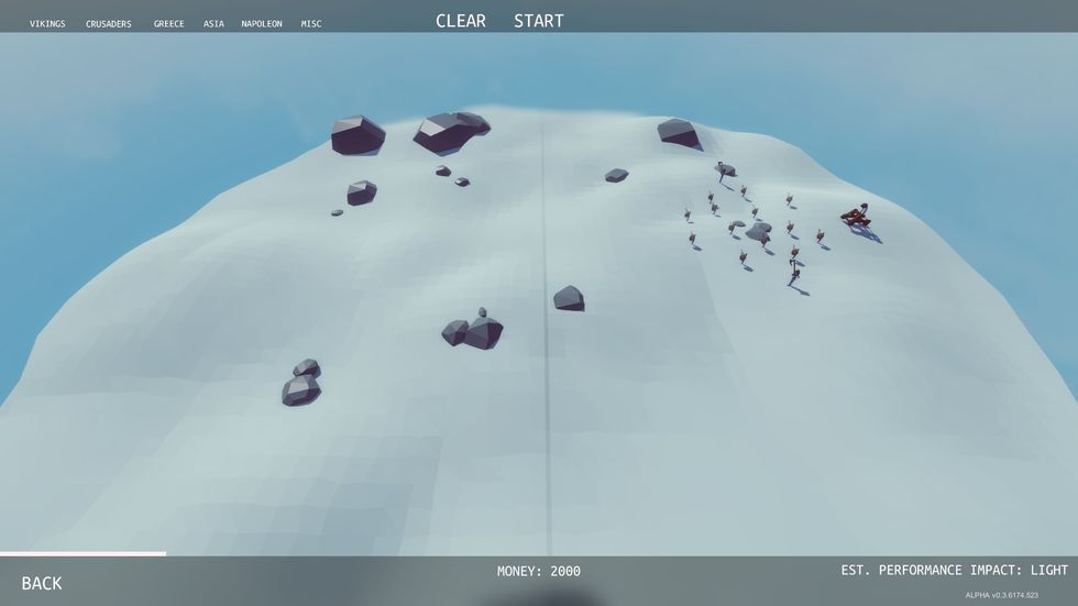 This will be the interface you will see for both sandbox and campaign modes. For campaign, your units will be placed on the left side while sandbox lets you control both sides.