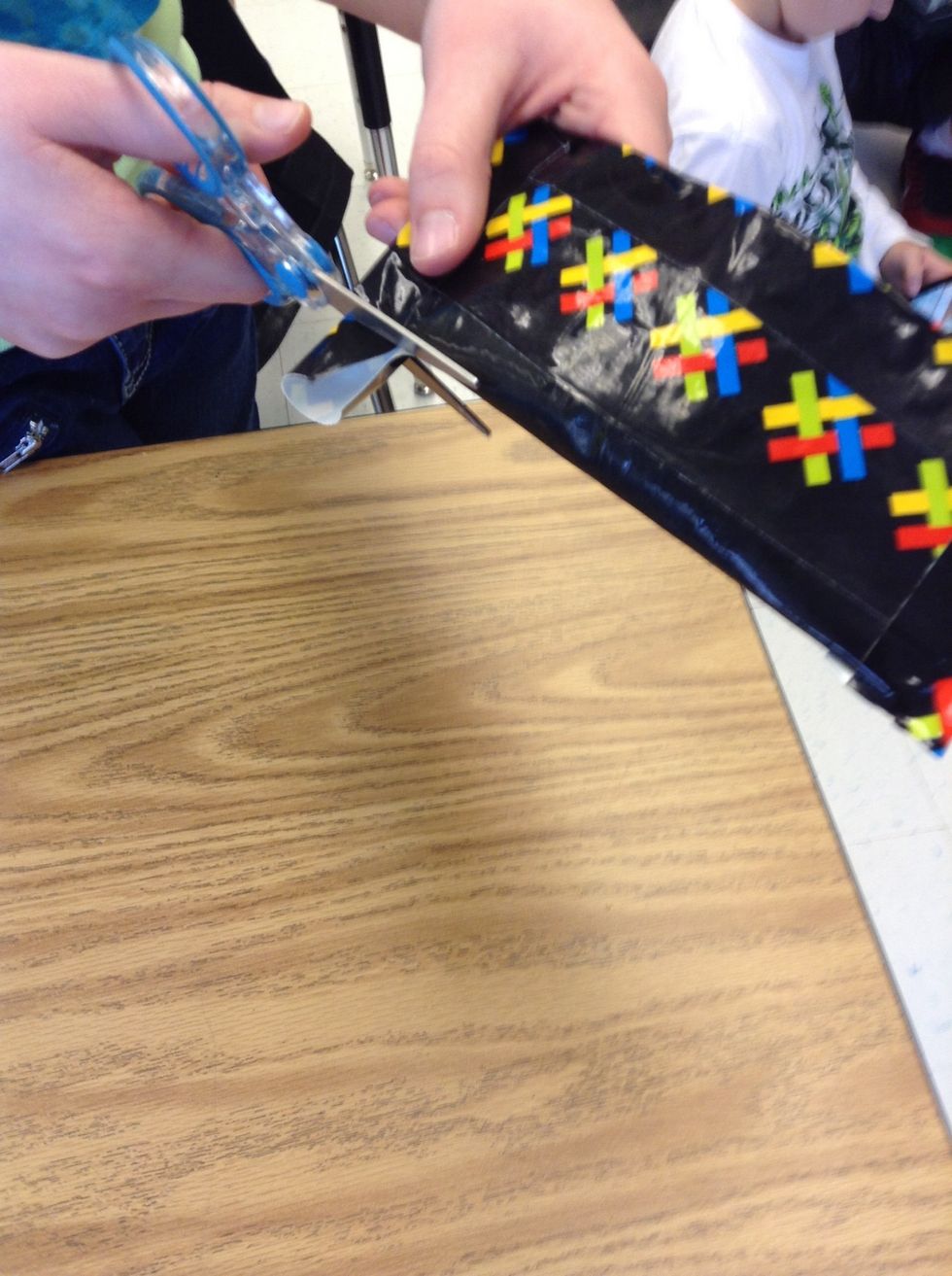 This will become a pocket for dollar bills.