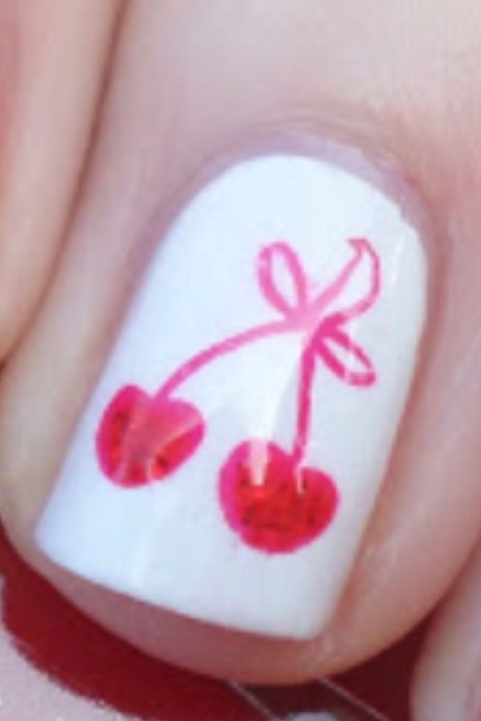 This you need a solid colour then a dotting tool to creat cherry \ud83c\udf52