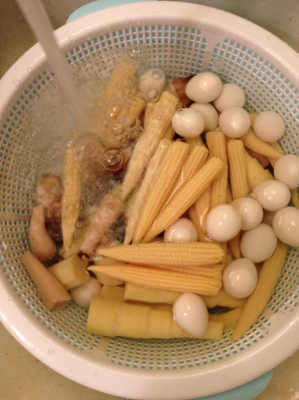 Thoroughly rinse all the canned ingredients.