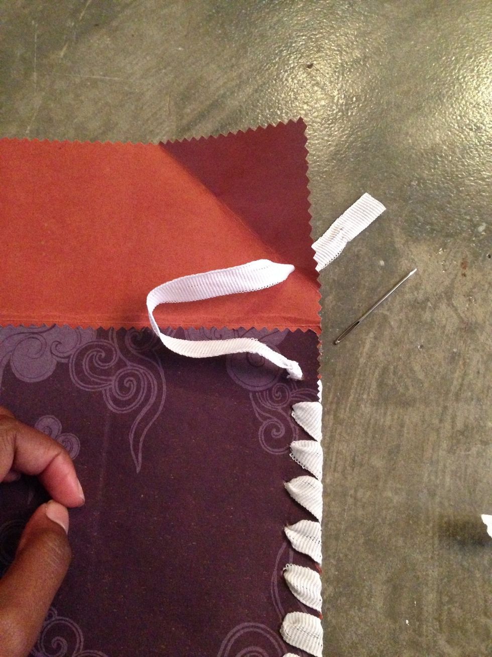 Thread ribbon through this hole