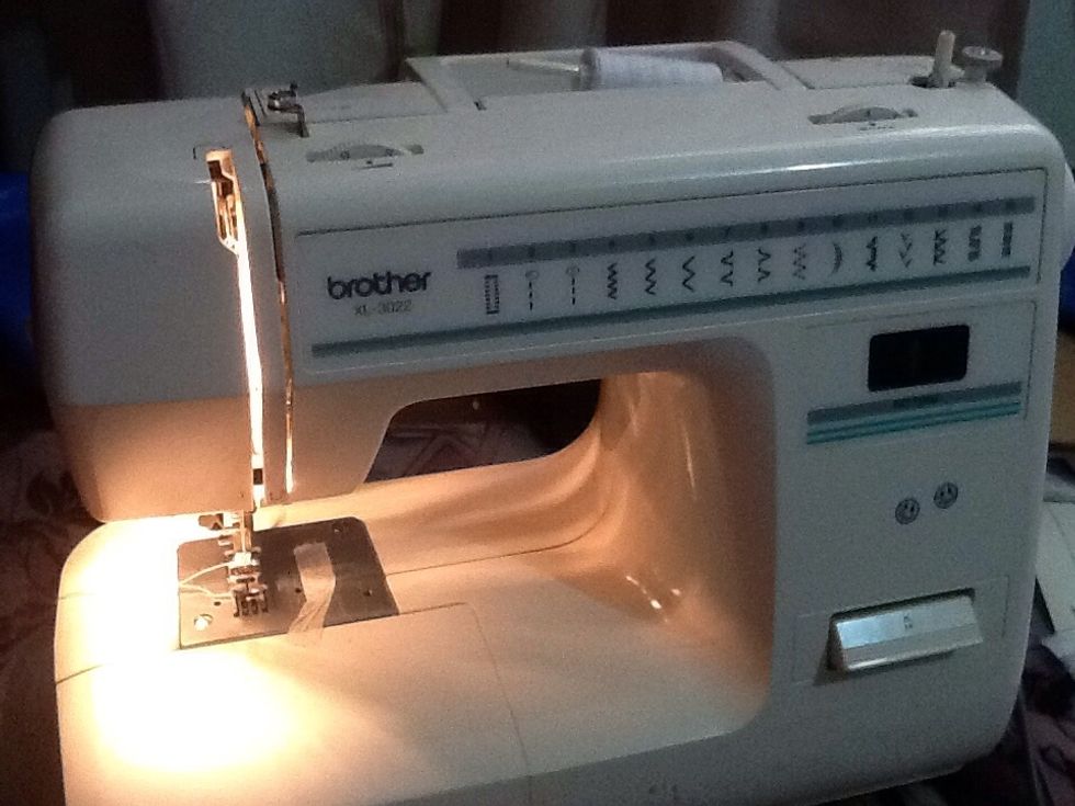 Thread up your sewing machine- straight stitch setting