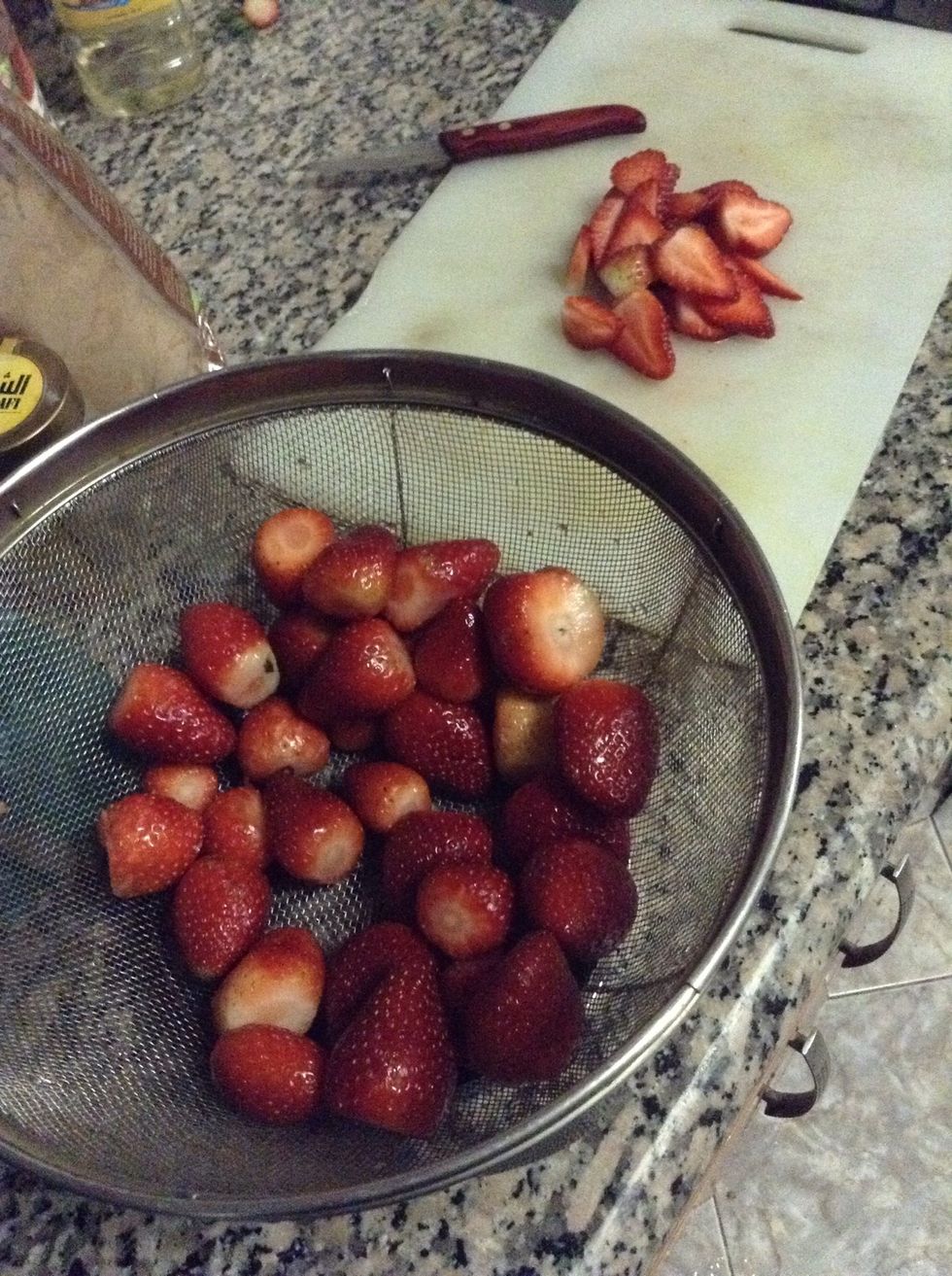 Three packets of fresh strawberries, I got it from main vegetable market quite budgeted