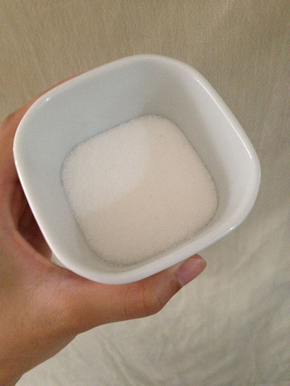 Three tablespoons of sugar (white for now)