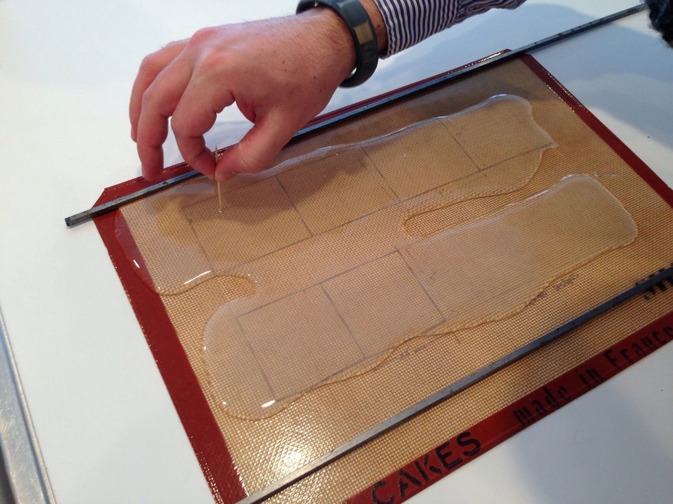 Throckmorton gets rid of bubbles by dragging them to the sides. This was the first set of windows, so we're figuring things out as we go. We didn't have a Snapguide like you. But this is fun.